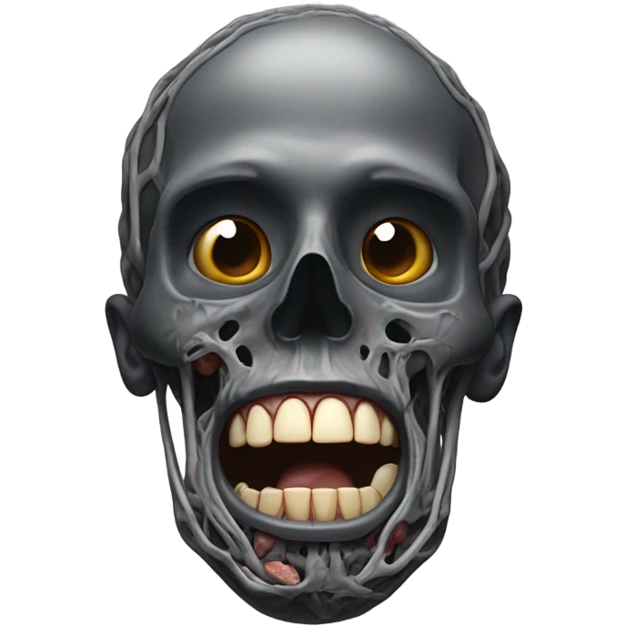 A full black autopsy emoji