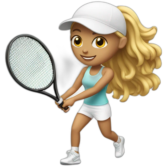 workout white girl playing tennis emoji
