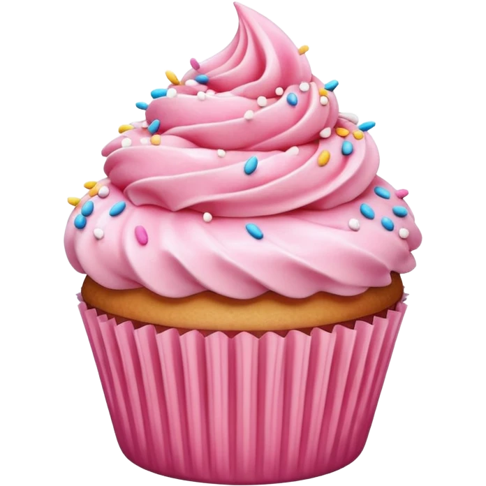 Cupcake with pink icing emoji
