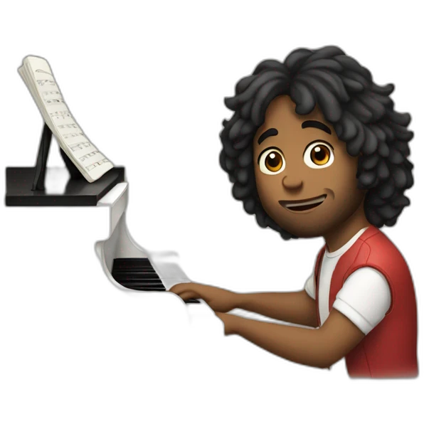 Keith playing the piano emoji