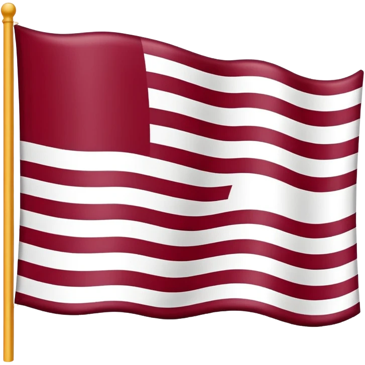 Flag where the left hand side is a maroon red and the right hand side is white  emoji
