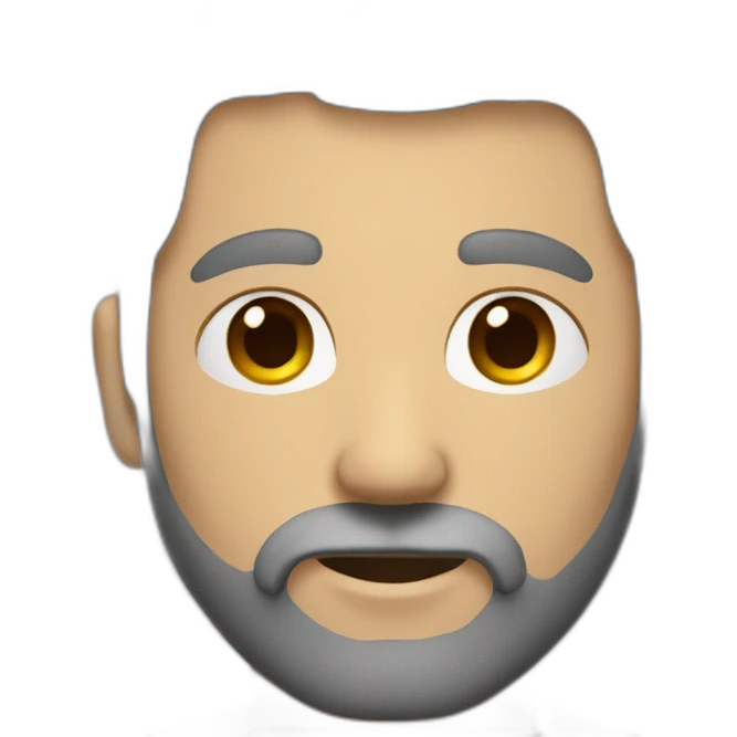 un homme avec une barbe courte grise chauve emoji