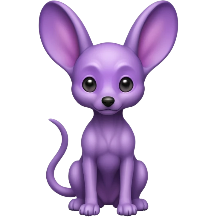 alien dog purple very big ear emoji