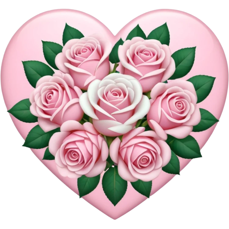 pastel roses in a heart bouquet emoji
