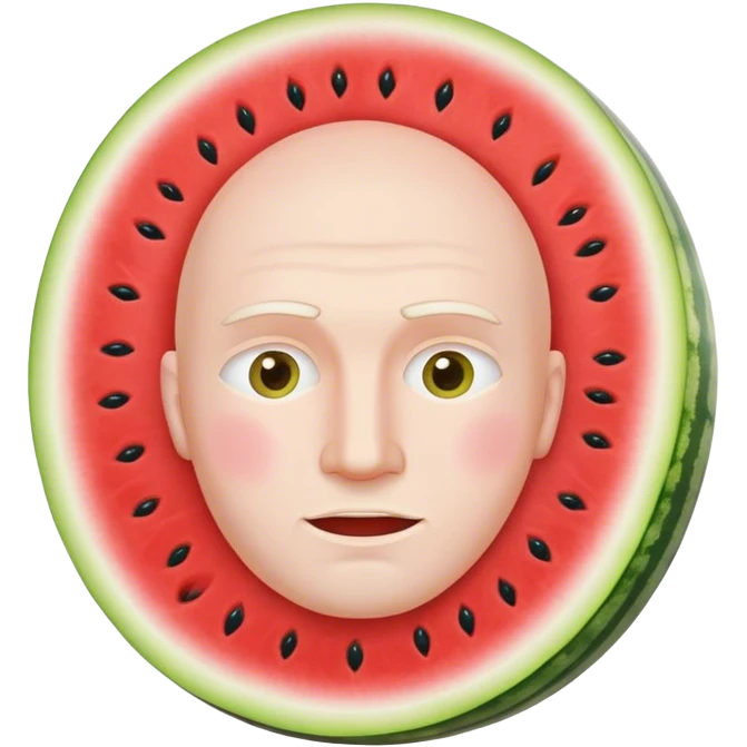 Man’s face carved out of a watermelon emoji