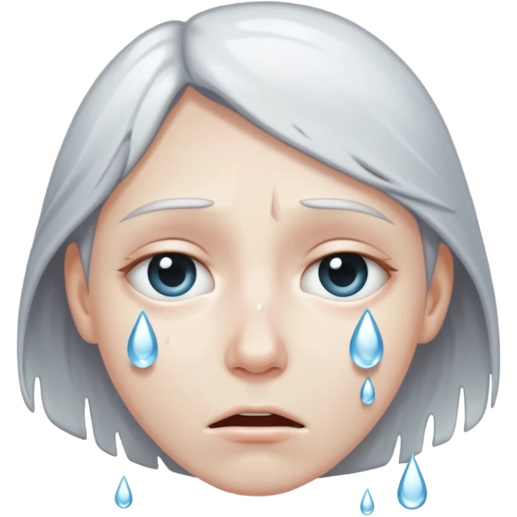 serious silver moon crying emoji