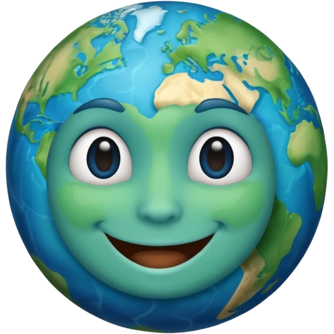 Make a image prompt of the earth with a face emoji