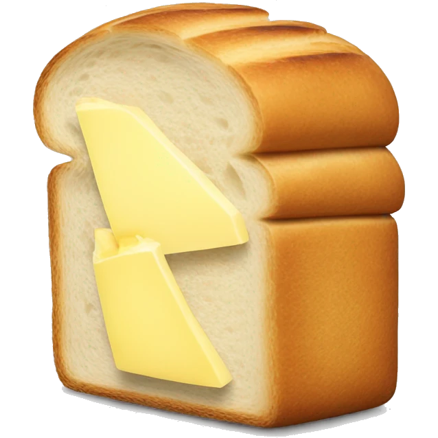 A slice of bread with butter emoji