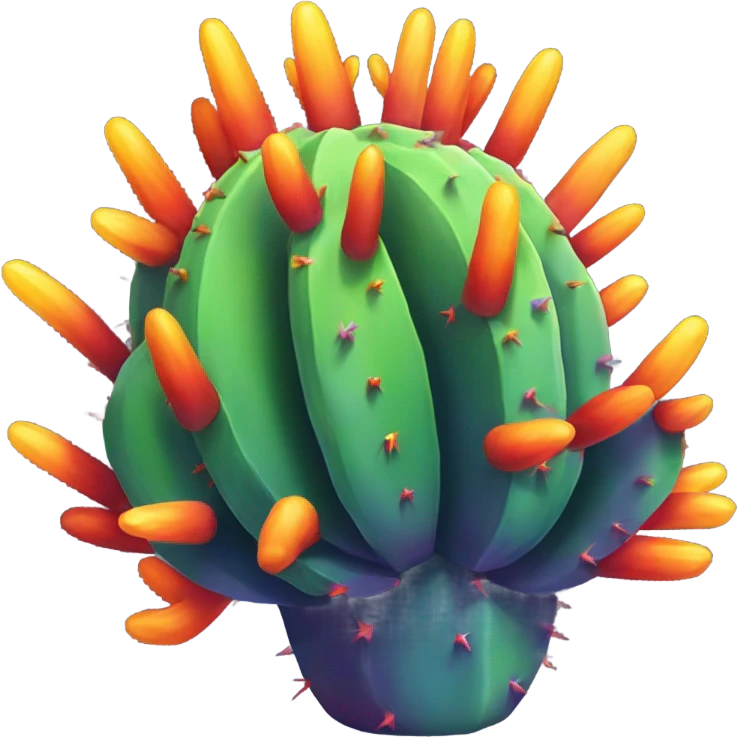 Rainbow cactus emoji