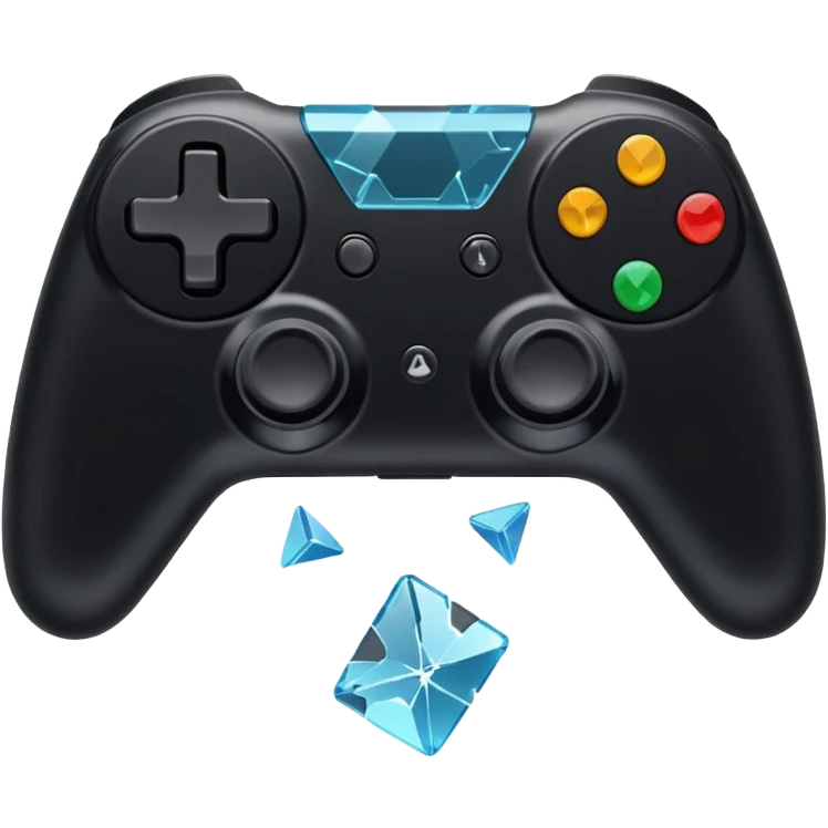 black game controller shattered shattered glass emoji
