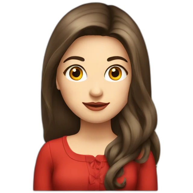 Brunette-girl-long-hair-chubby-cheeks-old-money-fashion-style-red emoji