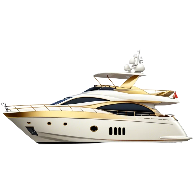 Luxury Yacht - Azimut 72 (Model Year: 2020) (Iconic colour: White with gold trim) emoji