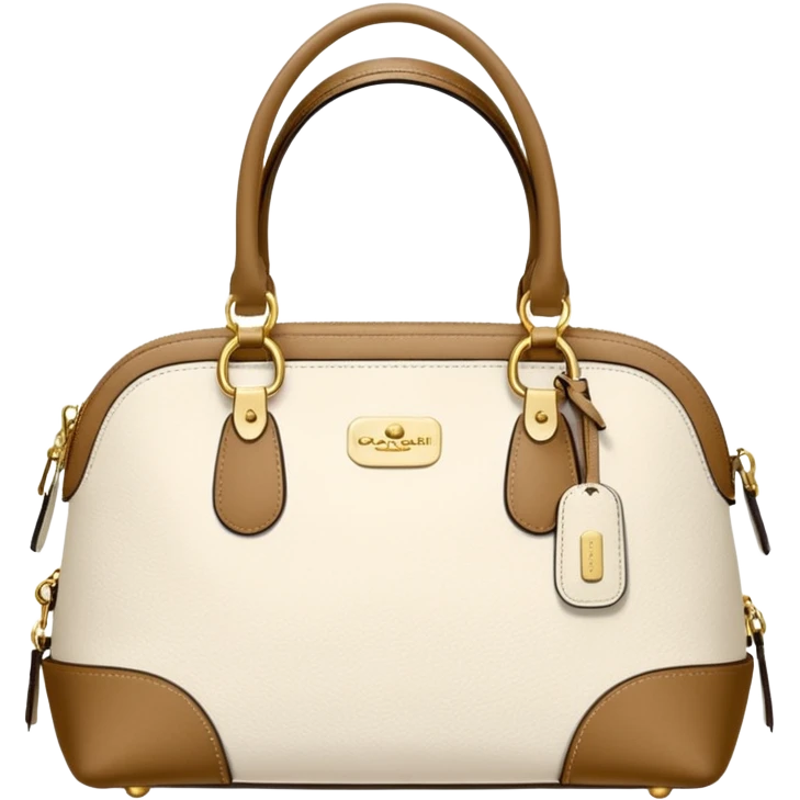 white beige coach handbag emoji