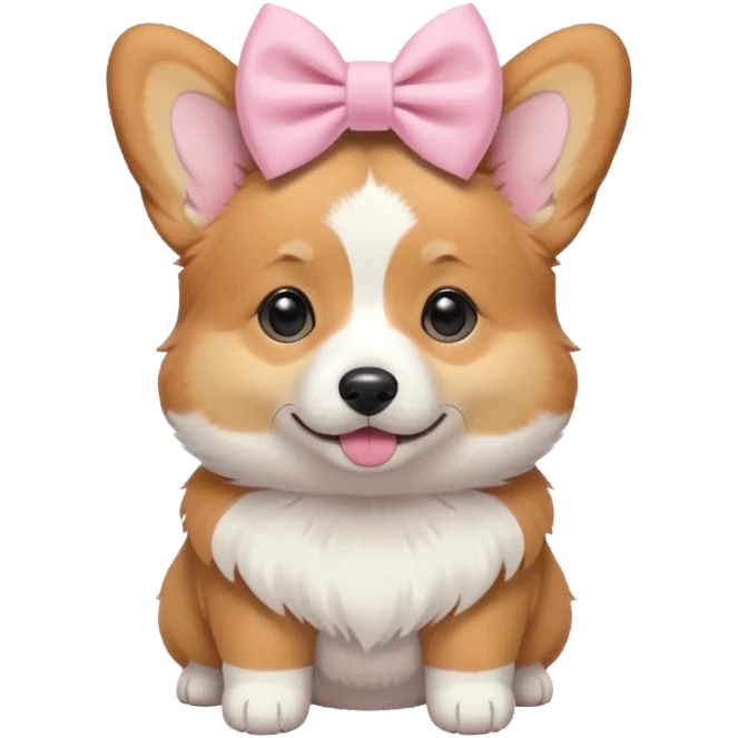 Corgi With Pastel Pink Bow emoji