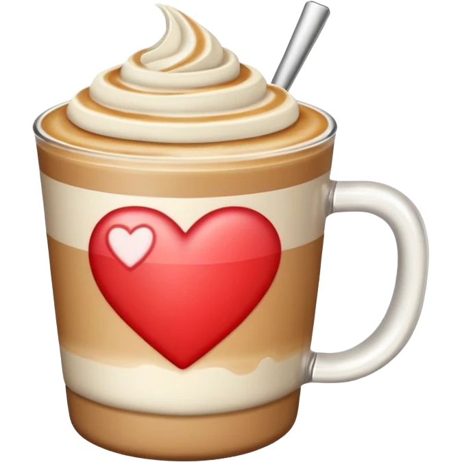Latte with heart pattern milk on it emoji