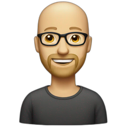 blonde bald man with glasses and beard emoji