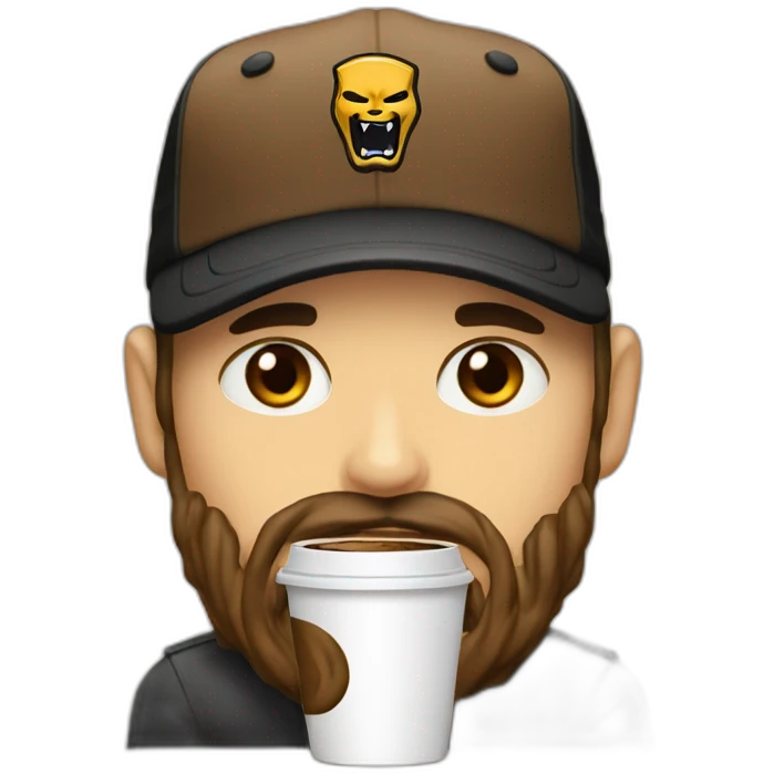 Pantera with a cap coffee emoji