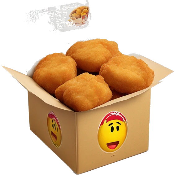 McDonald’s nuggets in box with basketball sticker on box  emoji