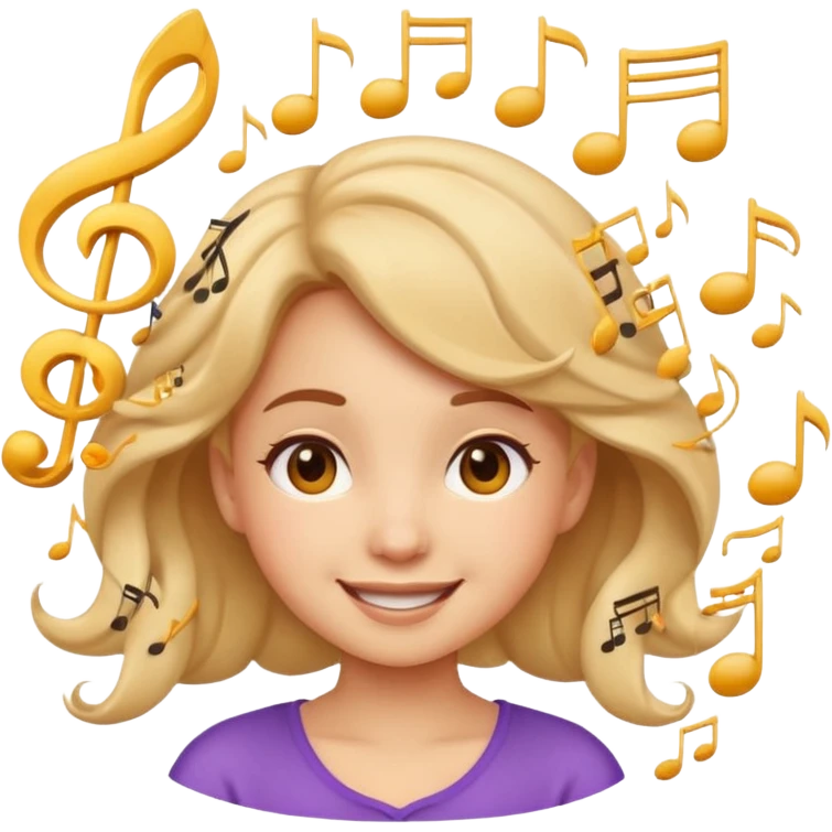 Cute music girl emoji emoji