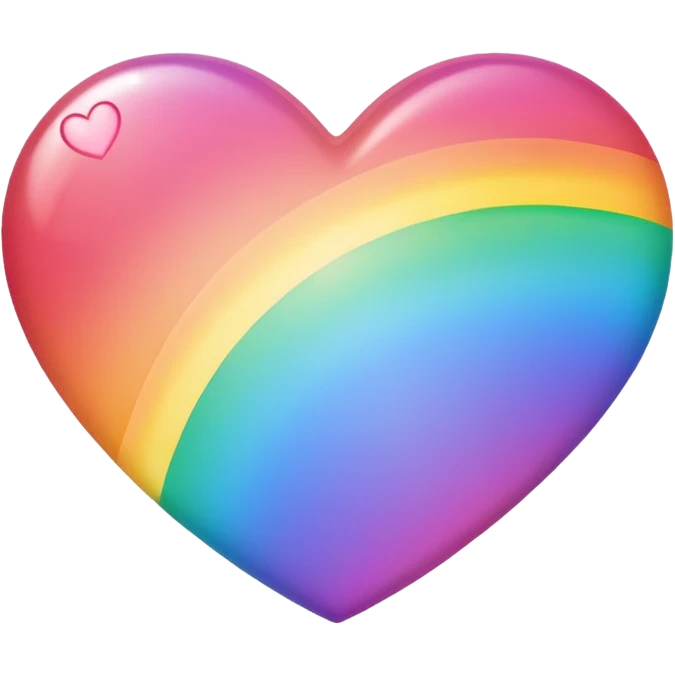sakura heart with a rainbow gradient emoji