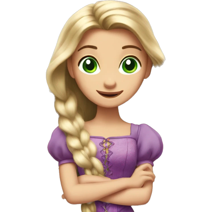 Rapunzel with green eyes emoji