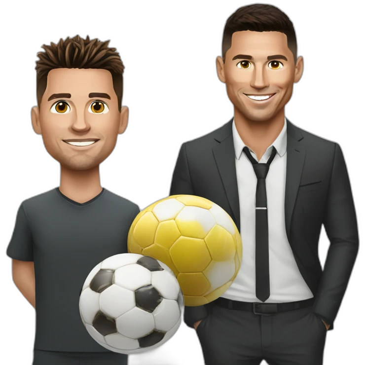 ronaldo wiht messi emoji