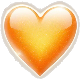 Light orange heart with white sparkles emoji