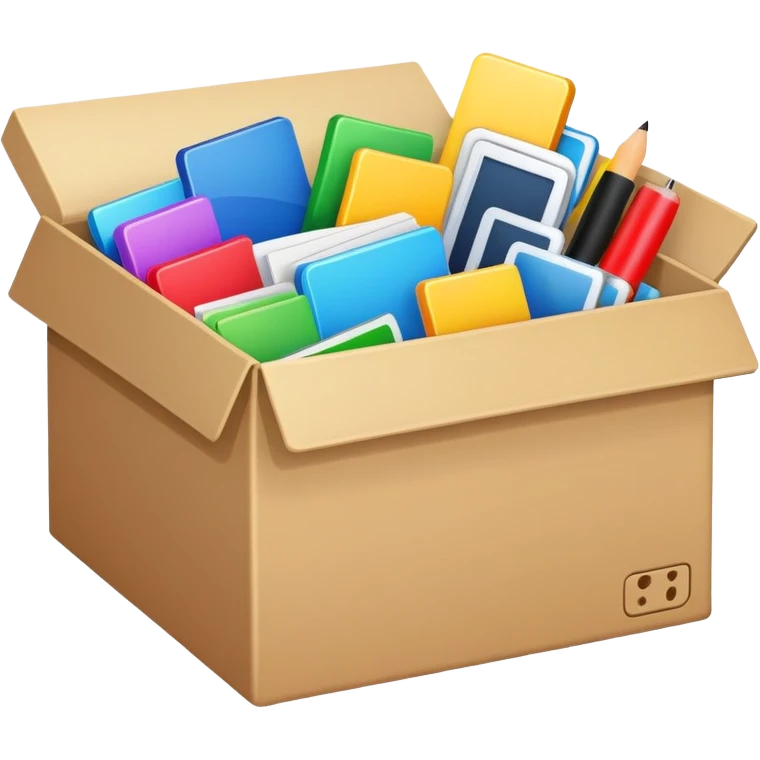 Box full of desktop material  emoji