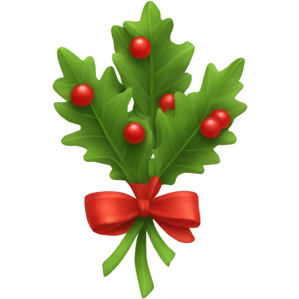 Mistletoe in red ribbon emoji