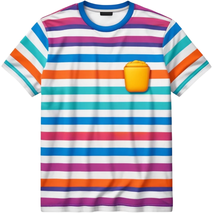 colorful striped graphic tee shirt emoji