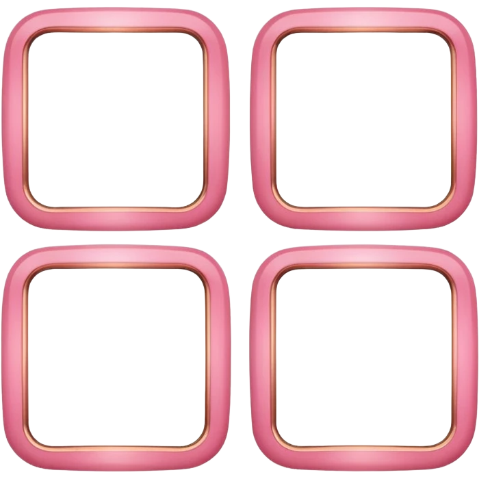 glossy curved frames, rose pink emoji