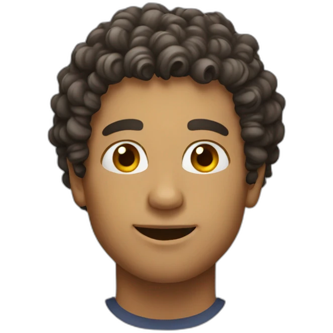 Guy with curly hair emoji