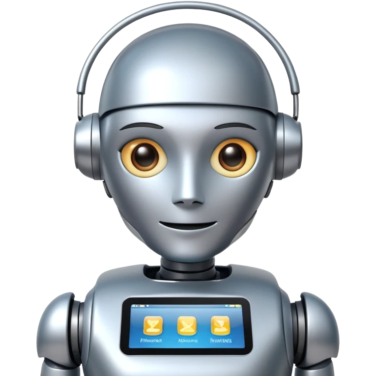 helpful robot assistant with a screen face emoji