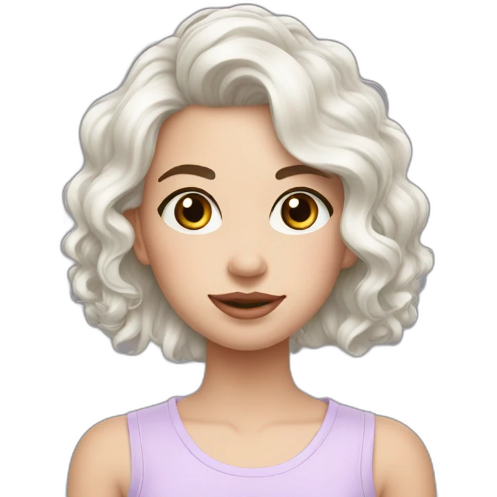 joven pelo corto piel blanca con pastel emoji