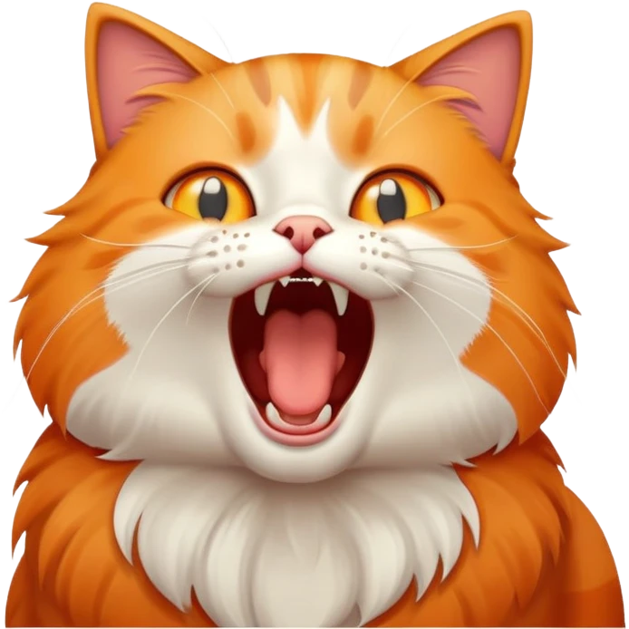 cat mewing with open mouth emoji