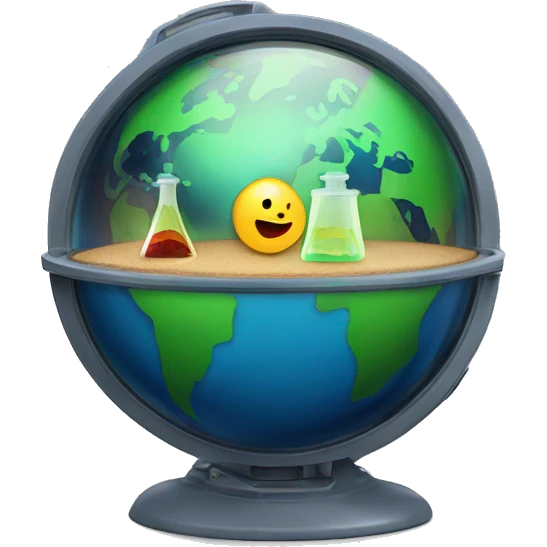 planet earth inside scientist's lab container emoji