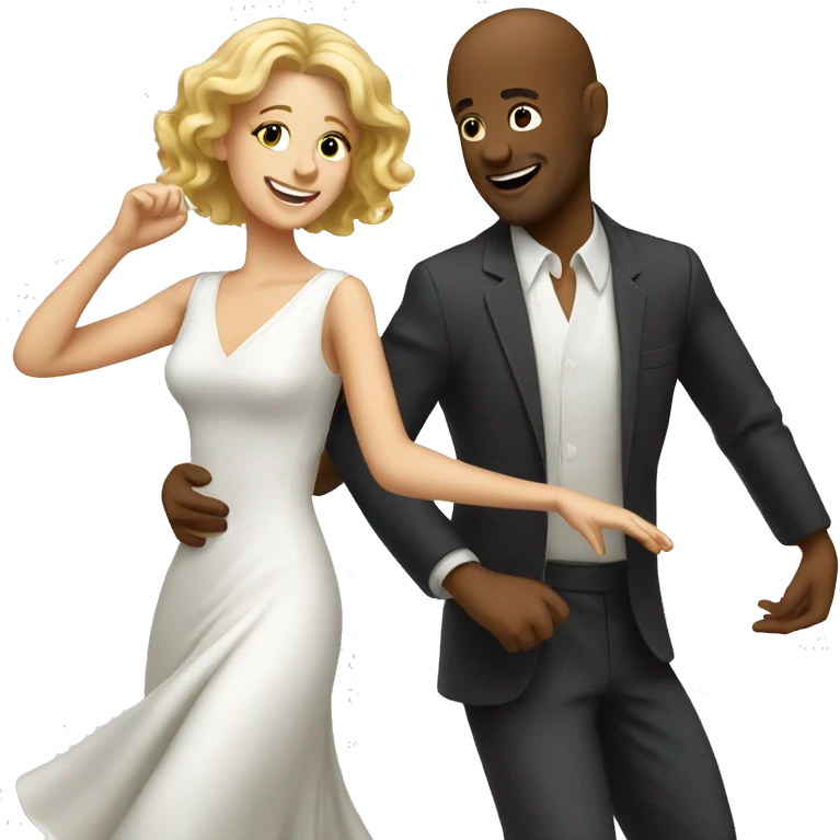 White couple dancing emoji