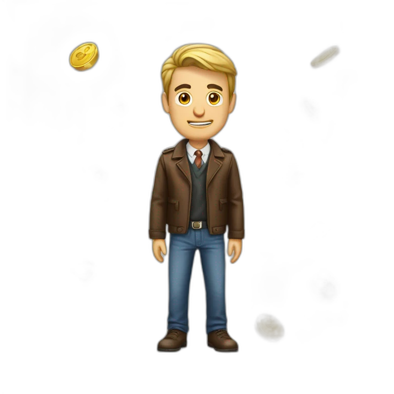 Millonario con cuepro perfecto y con cara perfecta emoji