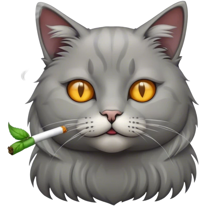 Cat smoking weed emoji