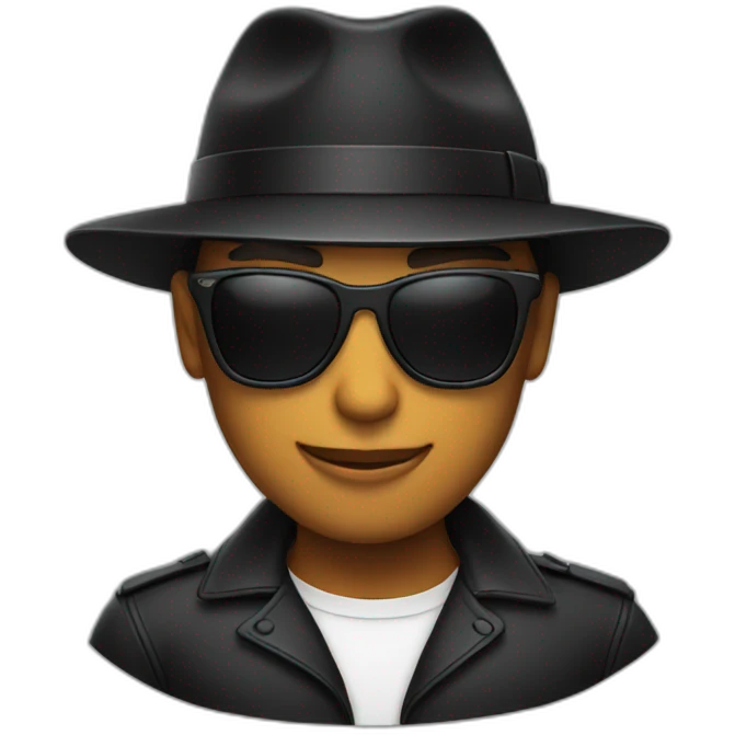 emoji wearing black hat and sunglasses emoji