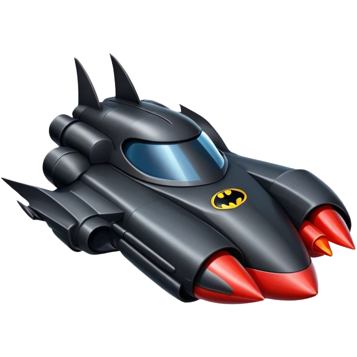 batmobile in rocket ship boom! emoji