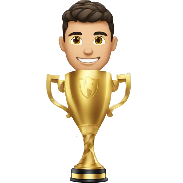 Cristiano Ronaldo con la copa del mundo emoji