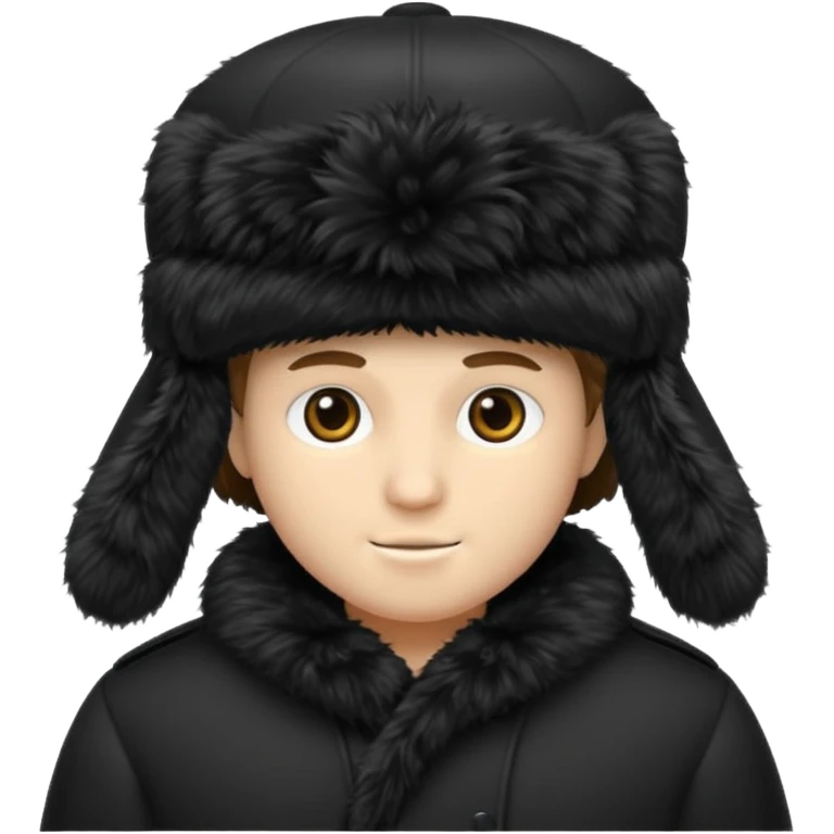 A blank Black ushanka hat emoji