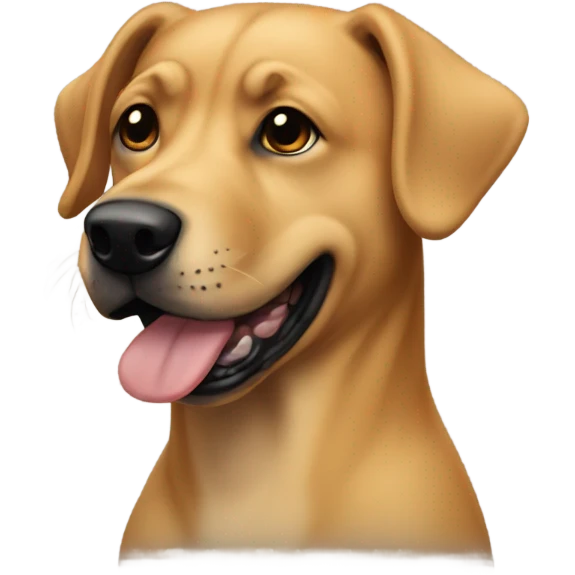 Dog no breed light ocre and black mouth emoji