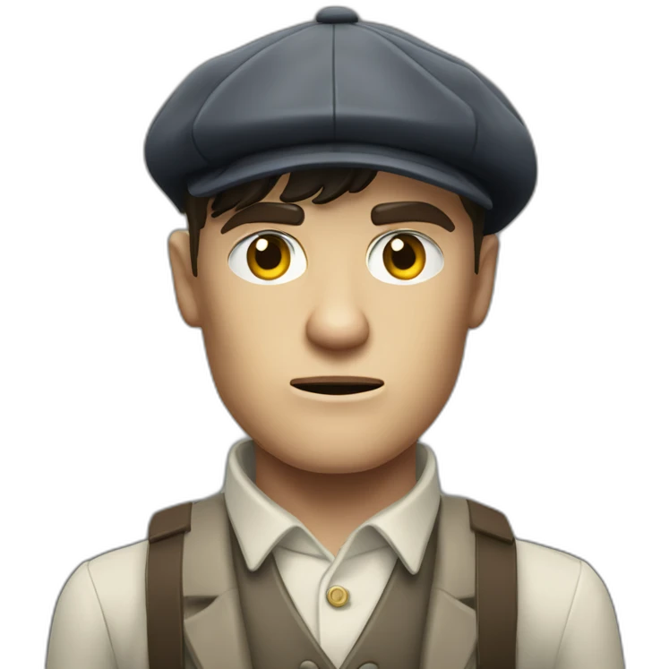 Angry Tommy Shelby with newsboy cap emoji