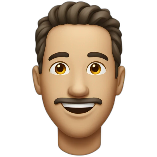 a man with the tip of his tongue but a firm mouth emoji