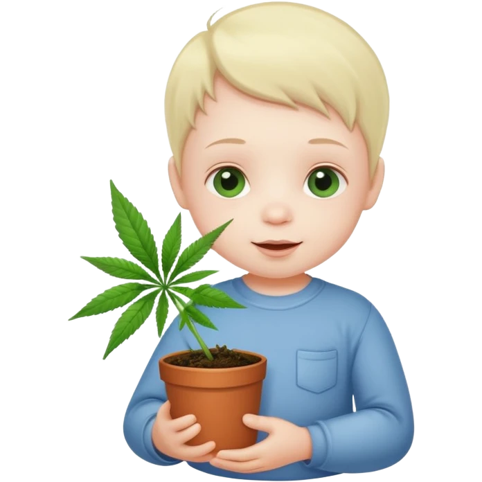 Baby with weed emoji