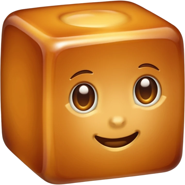 caramel cube without face emoji