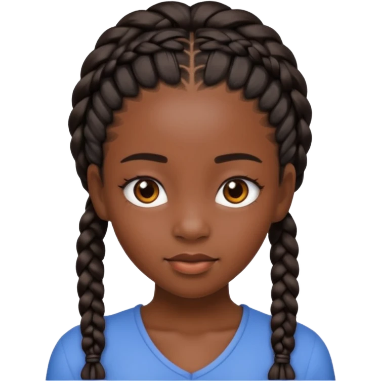 black girl with braids emoji