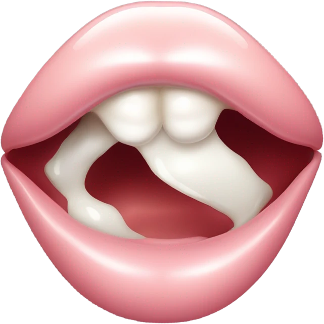 Mouth drooling with milk emoji